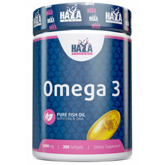 Haya Labs, Омега 3, 1000 мг, 200 гелевых капсул (818829), фото