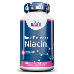 Haya Labs, Ніацин, повільне вивільнення, 250 мг, 100 таблеток (820228), фото