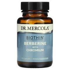 Dr. Mercola, Biothin, берберин з хромом, 30 капсул (MCL-21008), фото