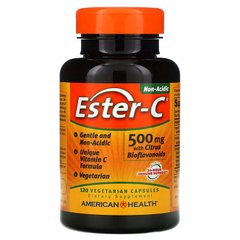 American Health, Ester-C з цитрусовими біофлавоноїдами, 500 мг, 120 вегетаріанських капсул (AMH-16966), фото