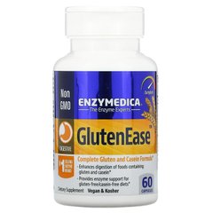 Enzymedica, GlutenEase, добавка для переваривания глютена, 60 капсул (ENZ-26200), фото