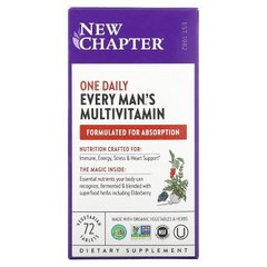 New Chapter, Every Man's, щоденна мультивітамінна добавка для чоловіків, 72 вегетаріанських таблеток (NCR-00328), фото