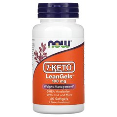 Now Foods, 7-Keto LeanGels, 100 мг, 60 мягких желатиновых капсул (NOW-03022), фото