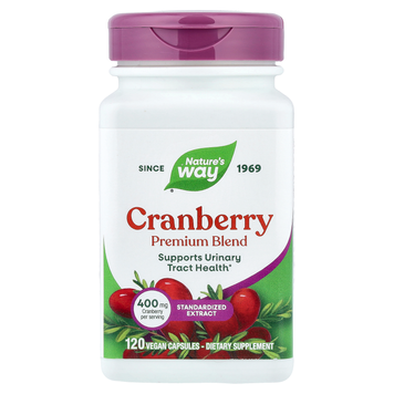 Журавлина 400 мг Nature's Way Cranberry Premium Blend - 120 веганських капсул, фото