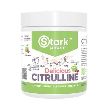 Stark Pharm, Citrulline Malate, Цитруллин малат, яблоко-вишня, 200 г (STP-05264), фото