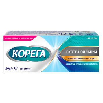 Фиксирующий крем для зубных протезов Корега Экстра Сильный | без вкуса - 20 г, фото