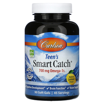 Carlson Labs, Smart Catch, натуральный вкус лимона, 90 желатиновых капсул (CAR-01611), фото