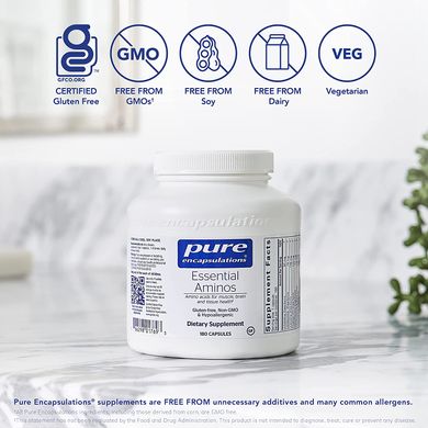 Незамінні амінокислоти, Essential Aminos, Pure Encapsulations, 180 капсул (PE-01769), фото