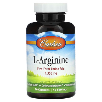L-аргінін, Carlson Labs, 675 мг, 90 капсул. (CAR-06731), фото