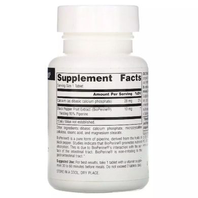 Source Naturals, Біоперин, екстракт чорного перцю, 10 мг, 60 таблеток (SNS-00643), фото