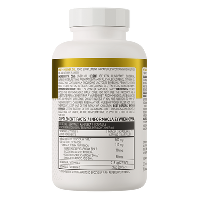 Ostrovit, Риб'ячий жир з печінки тріски, Cod Liver Oil, 60 капсул (OST-22292), фото