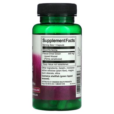 Swanson, Зелені мідії, 500 мг, 60 капсул (SWV-11434), фото