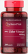 Puritan's Pride PTP-12941 Яблочный уксус, Apple Cider Vinegar, Puritan's Pride, 480 мг, 200 таблеток (PTP-12941) 1
