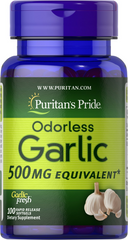 Часник, Odorless Garlic, без запаху, Puritan's Pride, 500 мг, 100 капсул (PTP-15491), фото