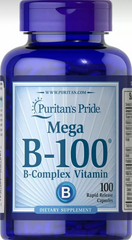 Комплекс вітамінів групи В, Vitamin B-100 Complex, Puritan's Pride, 100 капсул (PTP-10282), фото