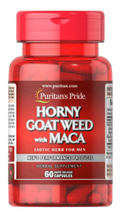 Горянка и Мака, Horny Goat Weed with Maca, Puritan's Pride, 500 мг/75 мг, 60 капсул (PTP-17321), фото