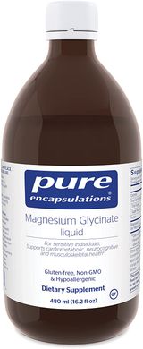 Pure Encapsulations, магнію гліцинат у вигляді рідини, 165 мг, 480 мл (PE-01733), фото