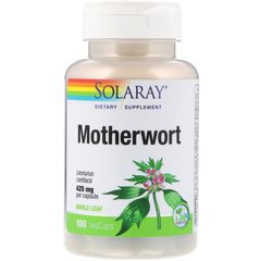 Пустырник, Motherwort, Solaray, 425 мг, 100 вегетарианских капсул (SOR-12627), фото