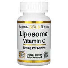 California Gold Nutrition, ліпосомальний вітамін C, 250 мг, 60 рослинних капсул (CGN-01840), фото