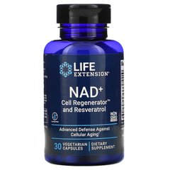 Life Extension, NAD+ Cell Regenerator, з ресвератролом, 30 вегетаріанських капсул (LEX-23483), фото