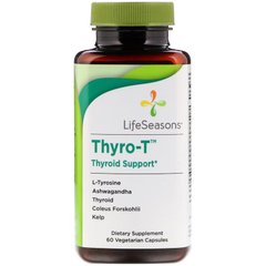 LifeSeasons, Thyro-T, підтримка щитовидної залози, 60 вегетаріанських капсул (LSE-00221), фото