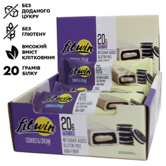 FitWin, Протеиновый батончик, Protein Bar 33%, печенье-крем, 60 г, 12 шт (FTW-23025), фото