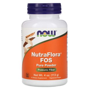 Now Foods, NutraFlora, ФОС (фруктоолигосахарид), чистый порошок, 113 г (NOW-02942), фото