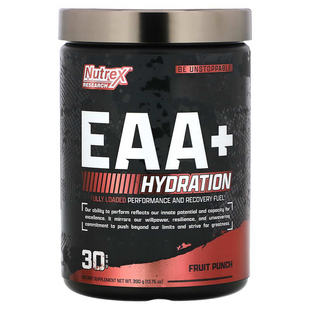 Nutrex Research, EAA+ Hydration, добавка для гідратації з незамінними амінокислотами, фруктовий пунш, 390 г (NRX-02923), фото