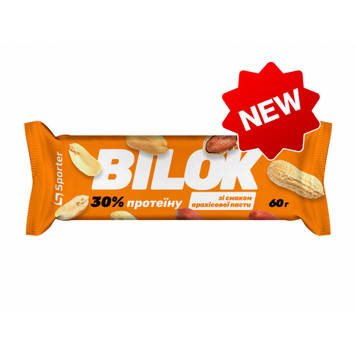 Sporter, Батончик BILOK 30% протеина, арахисовая паста, 60 г - 1/24 (SPO-72285), фото