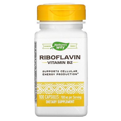 Nature's Way, рибофлавин, витамин B2, 100 мг, 100 капсул (NWY-40421), фото