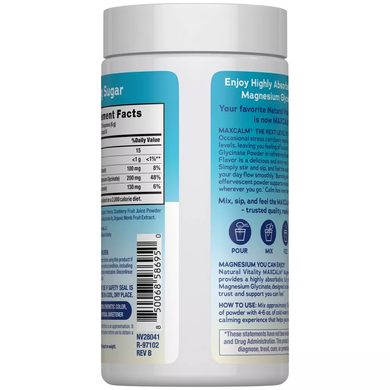 Магній гліцинат Natural Vitality CALM Magnesium Glycinate | малиновий лимонад - 142 г, фото