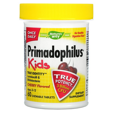 Nature's Way, Primadophilus для дітей зі смаком вишні, 60 жувальних таблеток (NWY-11035), фото