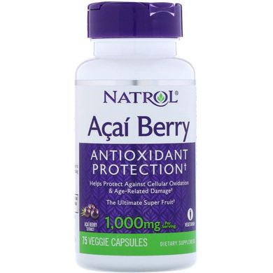 Асаи (супер), AcaiBerry, Natrol, 1000 мг, 75 капсул (NTL-05576), фото