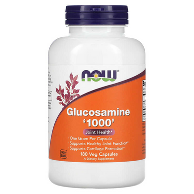 Now Foods, Глюкозамин '1000', 180 растительных капсул (NOW-03239), фото