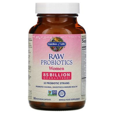 Garden of Life, RAW Probiotics, для жінок, 85 млрд, 85 вегетаріанських капсул (GOL-11567), фото