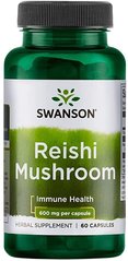 Грибы Рейши, Reishi Mushroom, Swanson, 600 мг, 60 капсул (SWV-11444), фото