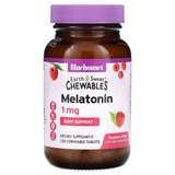 Bluebonnet Nutrition, Earth Sweet Chewables, мелатонин, малина, 1 мг, 120 жевательных таблеток (BLB-00991), фото