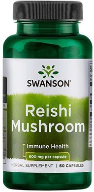Гриби Рейша, Reishi Mushroom, Swanson, 600 мг, 60 капсул (SWV-11444), фото