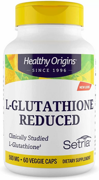 Healthy Origins, Setria, відновлений L-глутатіон, 500 мг, 60 вегетаріанських капсул (HOG-41336), фото