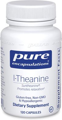 L-Тианин (теанин), l-Theanine, Pure Encapsulations, 60 капсул (PE-00542), фото