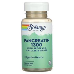 Solaray, панкреатин 1300, 90 рослинних капсул (SOR-04818), фото