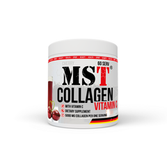 🍒MST Nutrition, Коллаген и витамин С, Collagen + Vitamin C, вкус вишни, 390 г (MST-16042), фото