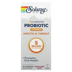Пробиотик для полости рта и горла, Mycrobiome Probiotic, Mouth & Throat, Solaray, 30 леденцов (SOR-82650), фото