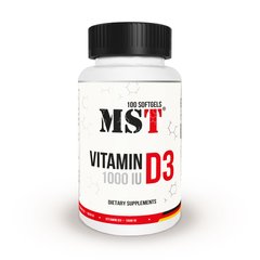 MST Nutrition, Витамин Д3, 1000 МЕ, 100 капсул (MST-16304), фото