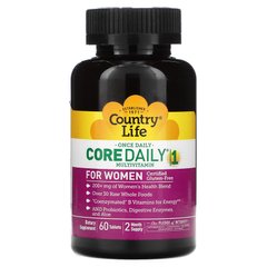 Country Life, Мультивітамін Core Daily-1 для жінок, 60 таблеток (CLF-08192), фото