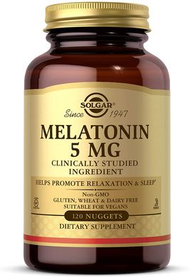 Solgar, мелатонін, 5 мг, 120 жувальних таблеток (SOL-01937), фото