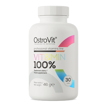 Ostrovit, 100% Vit&Min, Вітаміни та мінерали, 30 таблеток (OST-61930), фото