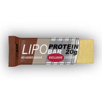 Батончик LipoBar Exclusive Protein Bar 33%, збагачений біоактивним колагеном Peptan, кокос, 50 г - 1/20 (LIP-48013), фото
