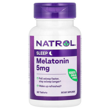 Natrol, мелатонин, усиленное действие, 5 мг, 60 таблеток (NTL-04462), фото