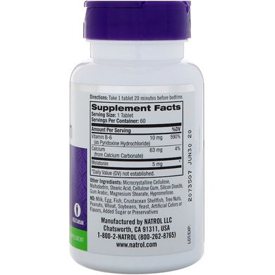 Мелатонін, Natrol, 60 таблеток, (NTL-04462), фото